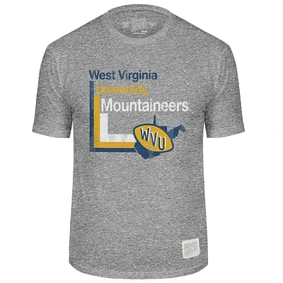West Virginia Retro Brand Lined Mascot Streaky Tee