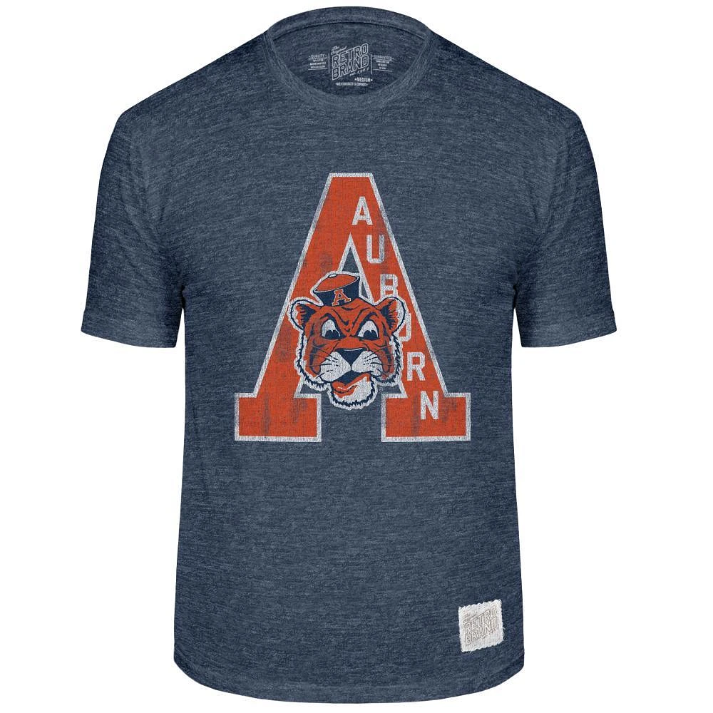 Auburn Retro Brand Giant Vault Logo Streaky Tee