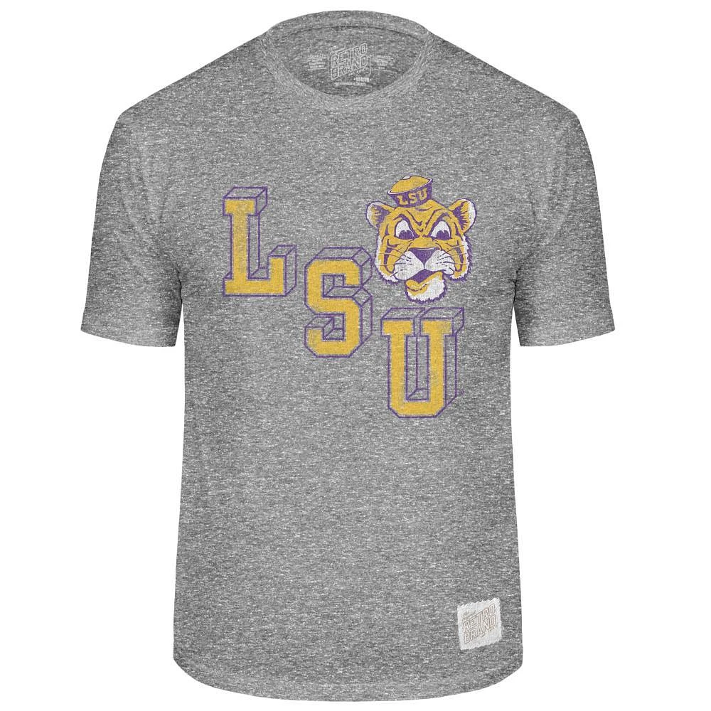 LSU Retro Brand Vault Mascot Streaky Tee