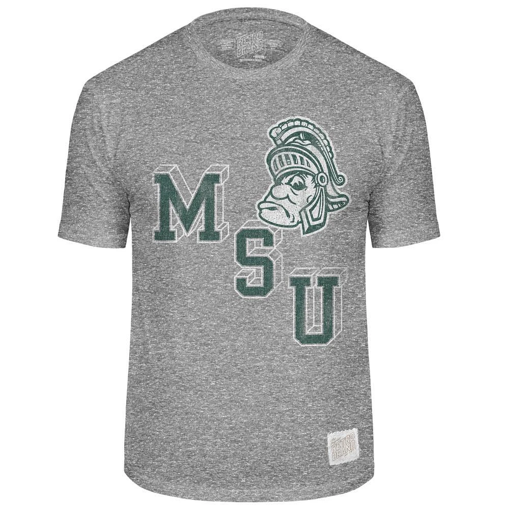 Michigan State Retro Brand Vault Mascot Streaky Tee