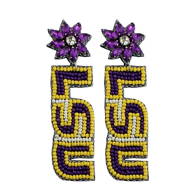 LSU Capri Designs Beaded Earrings