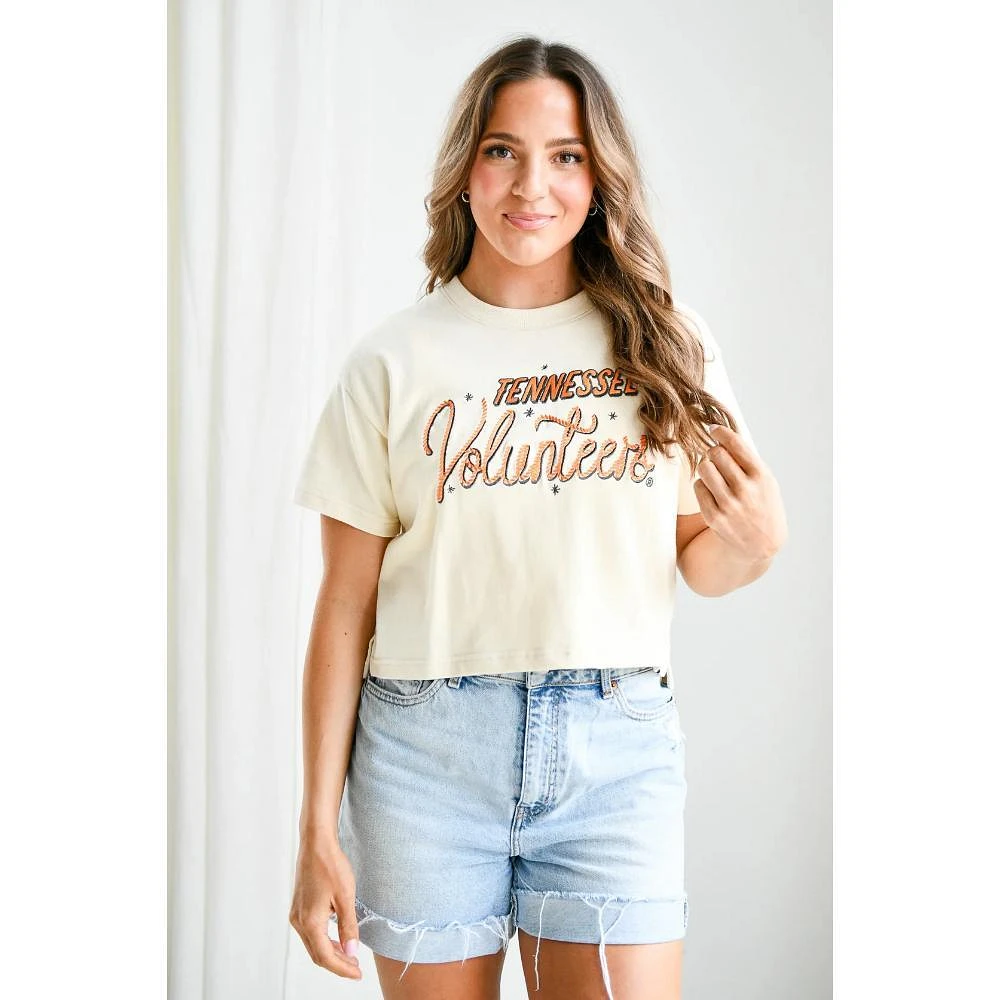 Tennessee Gameday Social Lasso Luxe Heavyweight Crop Tee