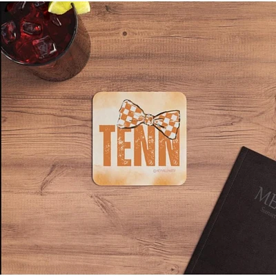 Checkerboard Bow 6-Pack Paper Coasters