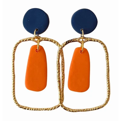 Navy and Orange Sweet Tree Jewelry Blake Earrings