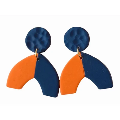 Navy and Orange Sweet Tree Jewelry Addyson Earrings