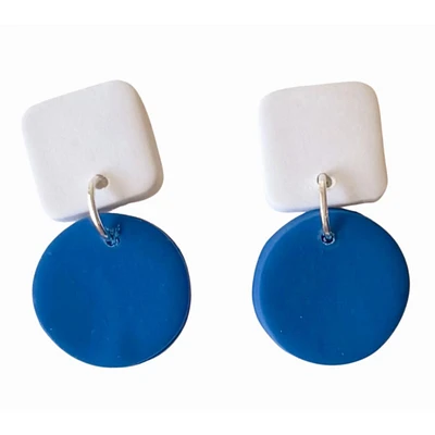 Royal and White Sweet Tree Jewelry Emelyn Mixed Shape Earrings