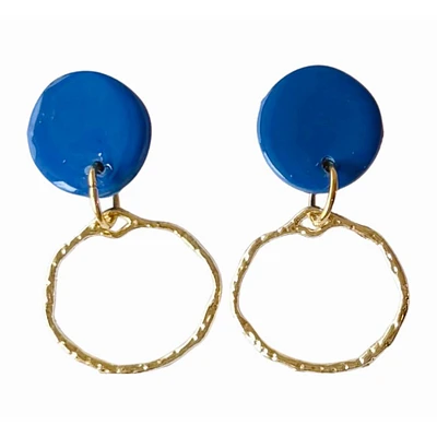 Royal and Gold Sweet Tree Jewelry Zoie Circle Earrings