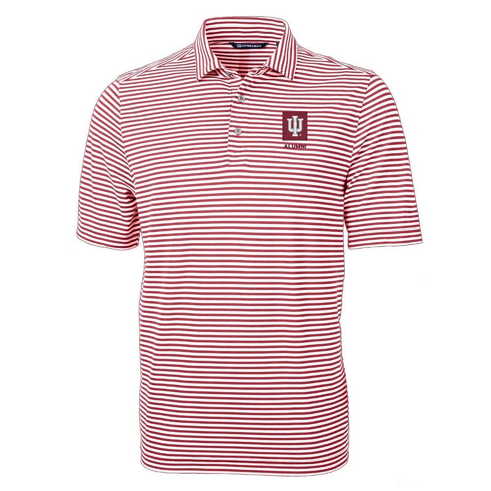 Indiana Cutter and Buck Alumni Micro Stripe Eco Pique Polo