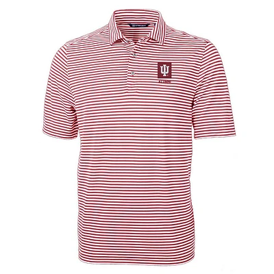 Indiana Cutter and Buck Alumni Micro Stripe Eco Pique Polo