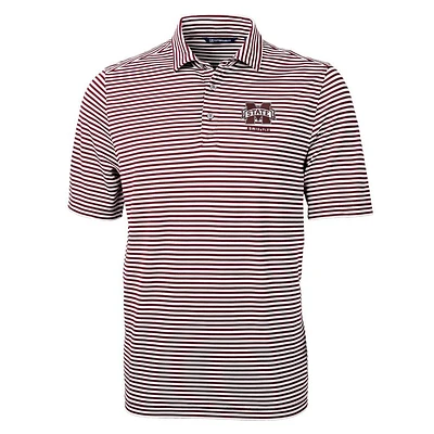 Mississippi State Cutter and Buck Alumni Micro Stripe Eco Pique Polo