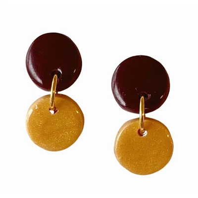 Garnet and Gold Sweet Tree Jewelry Paiyton Circle Drop Earrings