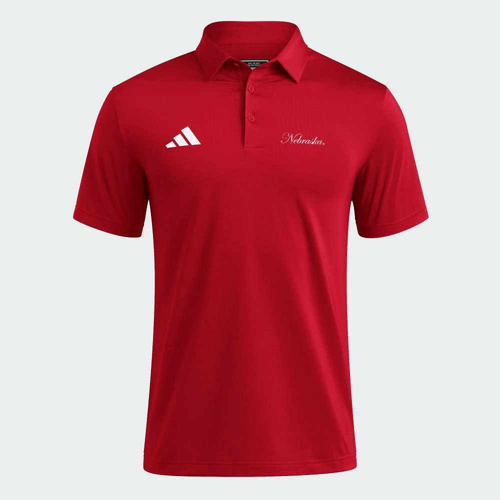 Nebraska Adidas Spring Fling Script Polo