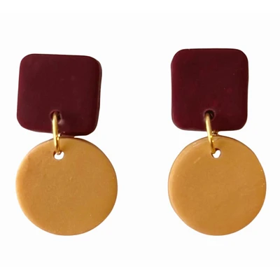 Garnet and Gold Sweet Tree Jewelry Emelyn Mixed Shape Earrings