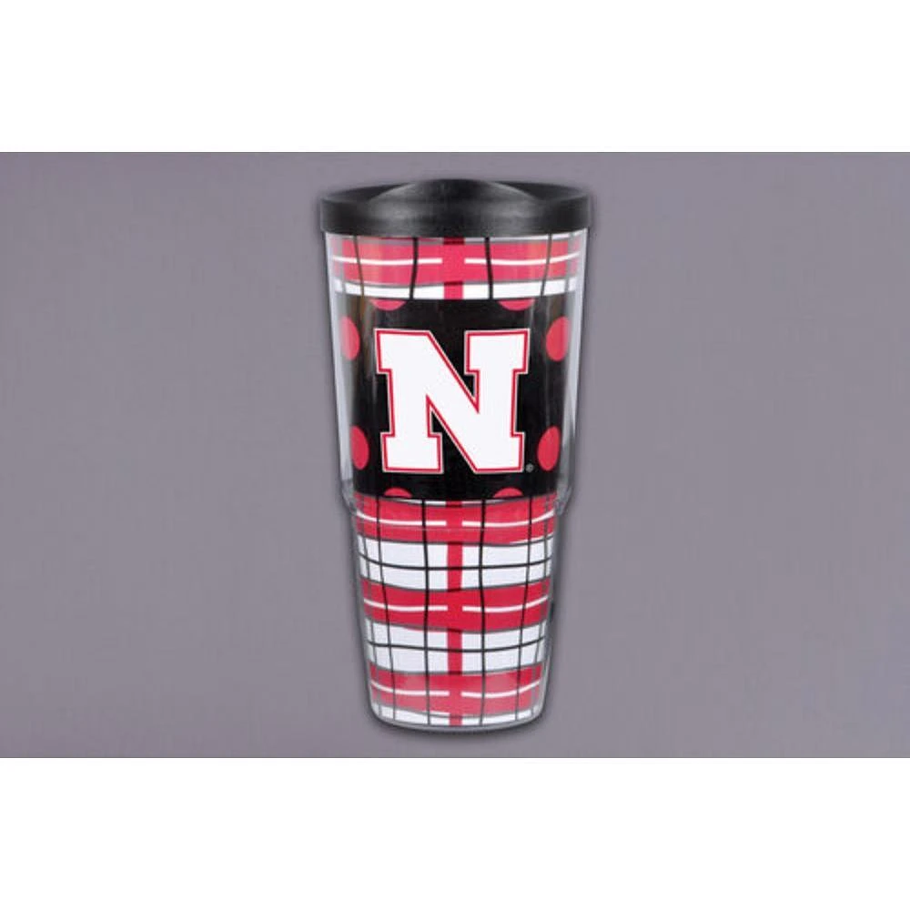 Nebraska Magnolia Lane 24 Oz Plaid Tumbler