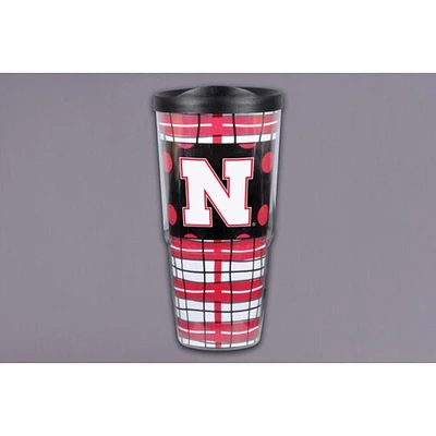 Nebraska Magnolia Lane 24 Oz Plaid Tumbler