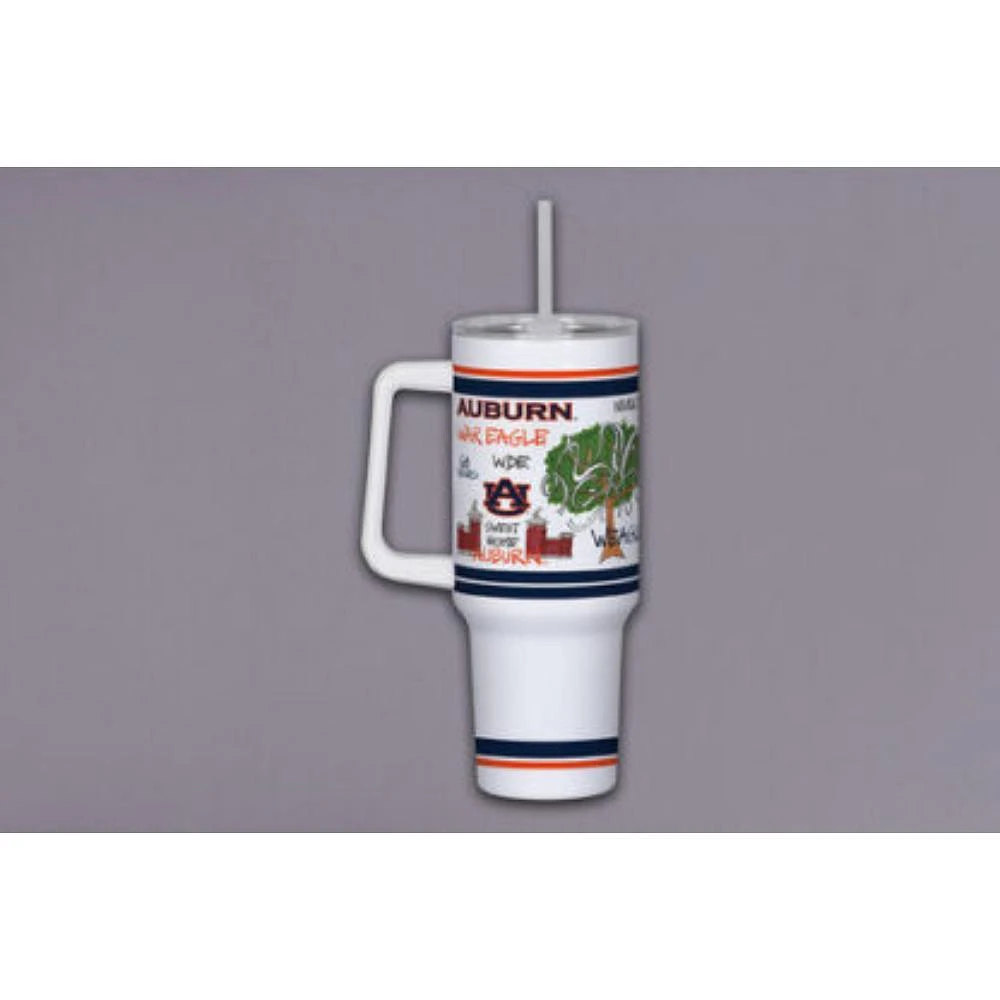 Auburn Magnolia Lane 40 Oz Multi Icons Tumbler