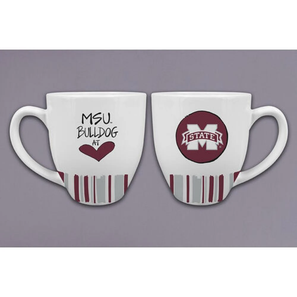 Mississippi State Magnolia Lane 16 Oz Heart Mug
