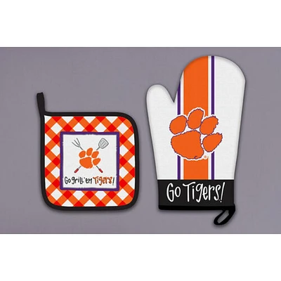 Clemson Magnolia Lane Oven Mitt and Pot Holder Set