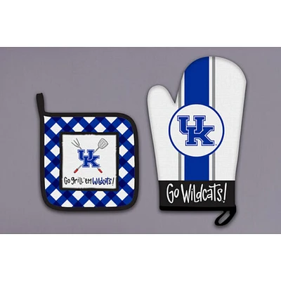 Kentucky Magnolia Lane Oven Mitt and Pot Holder Set