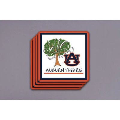 Auburn Magnolia Lane 4-Pack Icon Coaster Set