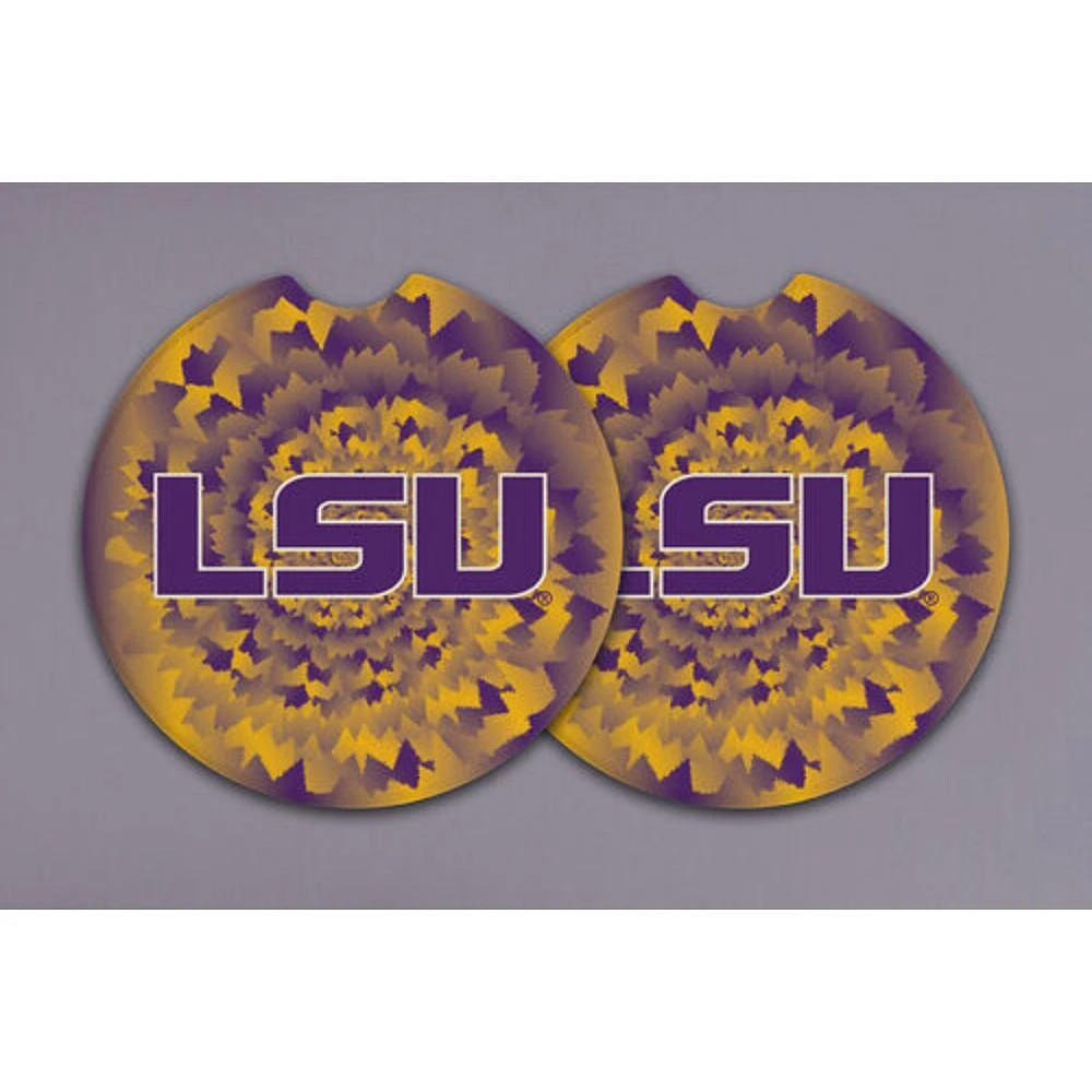 LSU Magnolia Lane 2-Pack Tie Dye Car Coasters