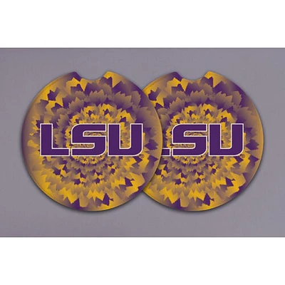 LSU Magnolia Lane 2-Pack Tie Dye Car Coasters