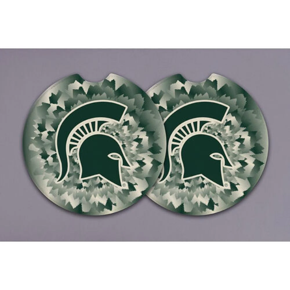 Michigan State Magnolia Lane 2-Pack Tie Dye Car Coasters