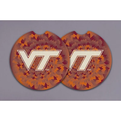 Virginia Tech Magnolia Lane 2-Pack Tie Dye Car Coasters