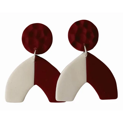 Crimson and White Sweet Tree Jewelry Addyson Earrings