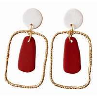 Crimson and White Sweet Tree Jewelry Blake Earrings