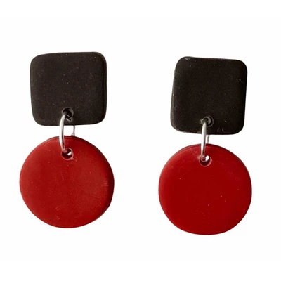 Cardinal and Black Sweet Tree Jewelry Emelyn Mixed Shape Earrings