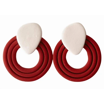 Crimson and White Sweet Tree Jewelry Presley Earrings