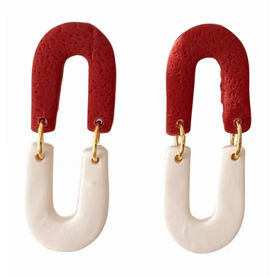 Cardinal and White Sweet Tree Jewelry Lyric Earrings