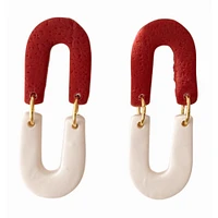 Cardinal and White Sweet Tree Jewelry Lyric Earrings