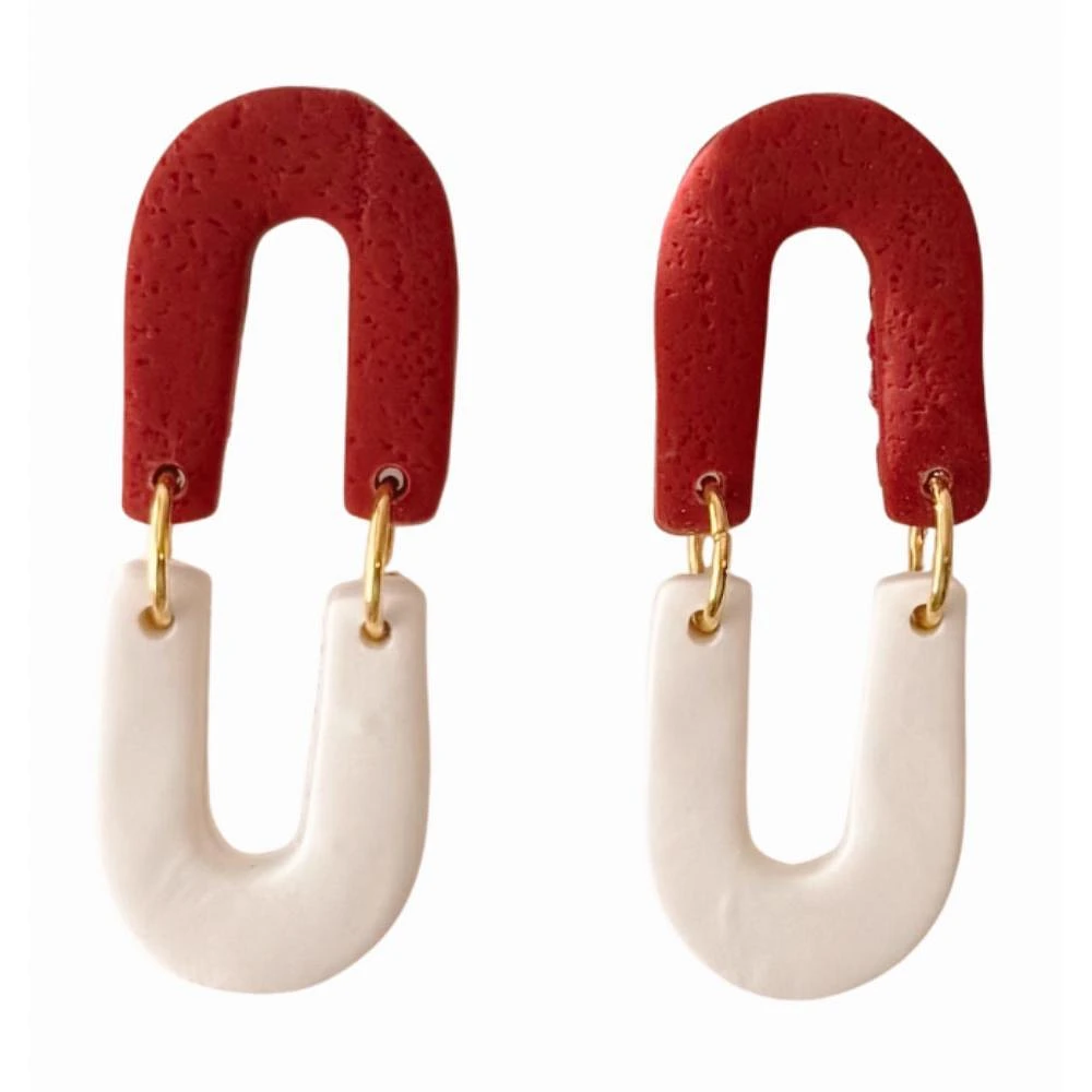 Crimson and White Sweet Tree Jewelry Lyric Earrings