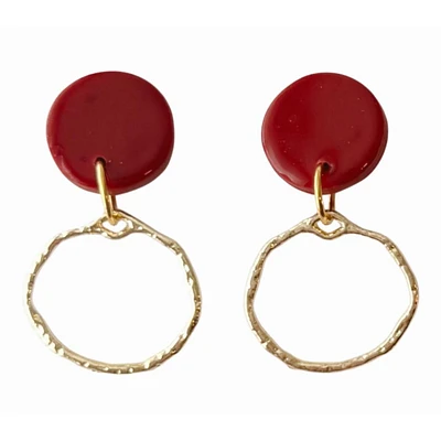 Crimson Sweet Tree Jewelry Zoie Circle Earrings
