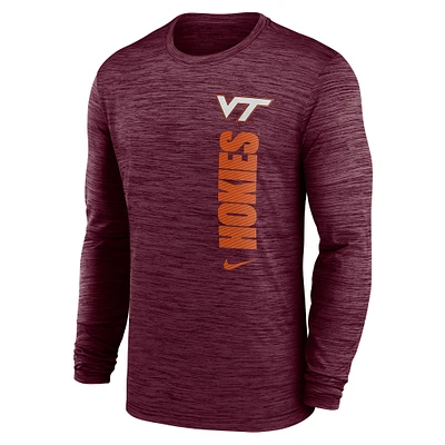 Virginia Tech Nike Dri-Fit Velocity Team Issue Long Sleeve Tee