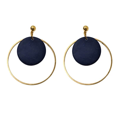 Navy Sweet Tree Jewelry Charlotte Clay Earrings