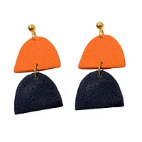 Navy and Orange Sweet Tree Jewelry Hazel Clay Earrings