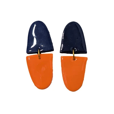 Navy and Orange Sweet Tree Jewelry Jill Clay Earrings
