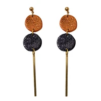 Navy and Orange Sweet Tree Jewelry Kenzie Glitter Earrings