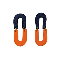 Navy and Orange Sweet Tree Jewelry Lyric Earrings