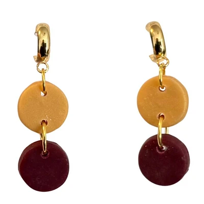 Garnet and Gold Sweet Tree Jewelry Ember Doble Circle Drop Earrings
