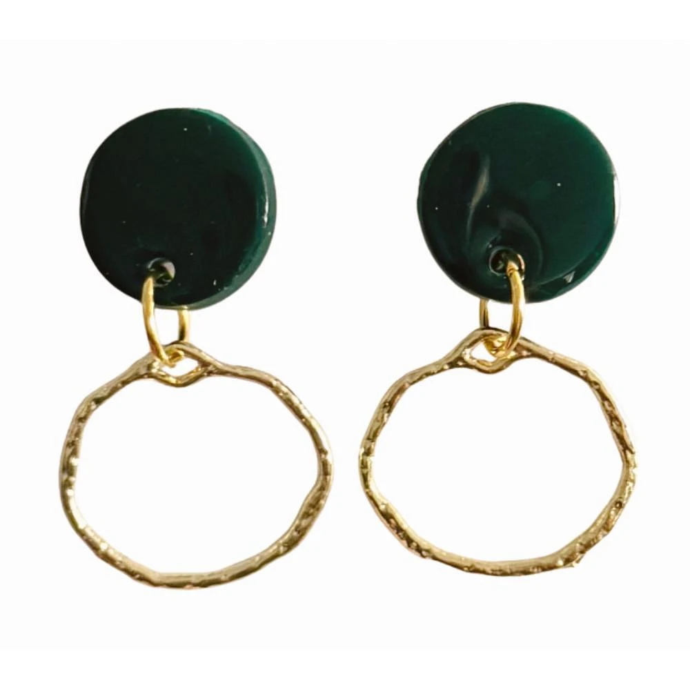 Green Sweet Tree Jewelry Zoie Circle Earrings