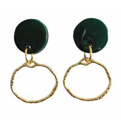 Green Sweet Tree Jewelry Zoie Circle Earrings