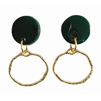 Green Sweet Tree Jewelry Zoie Circle Earrings