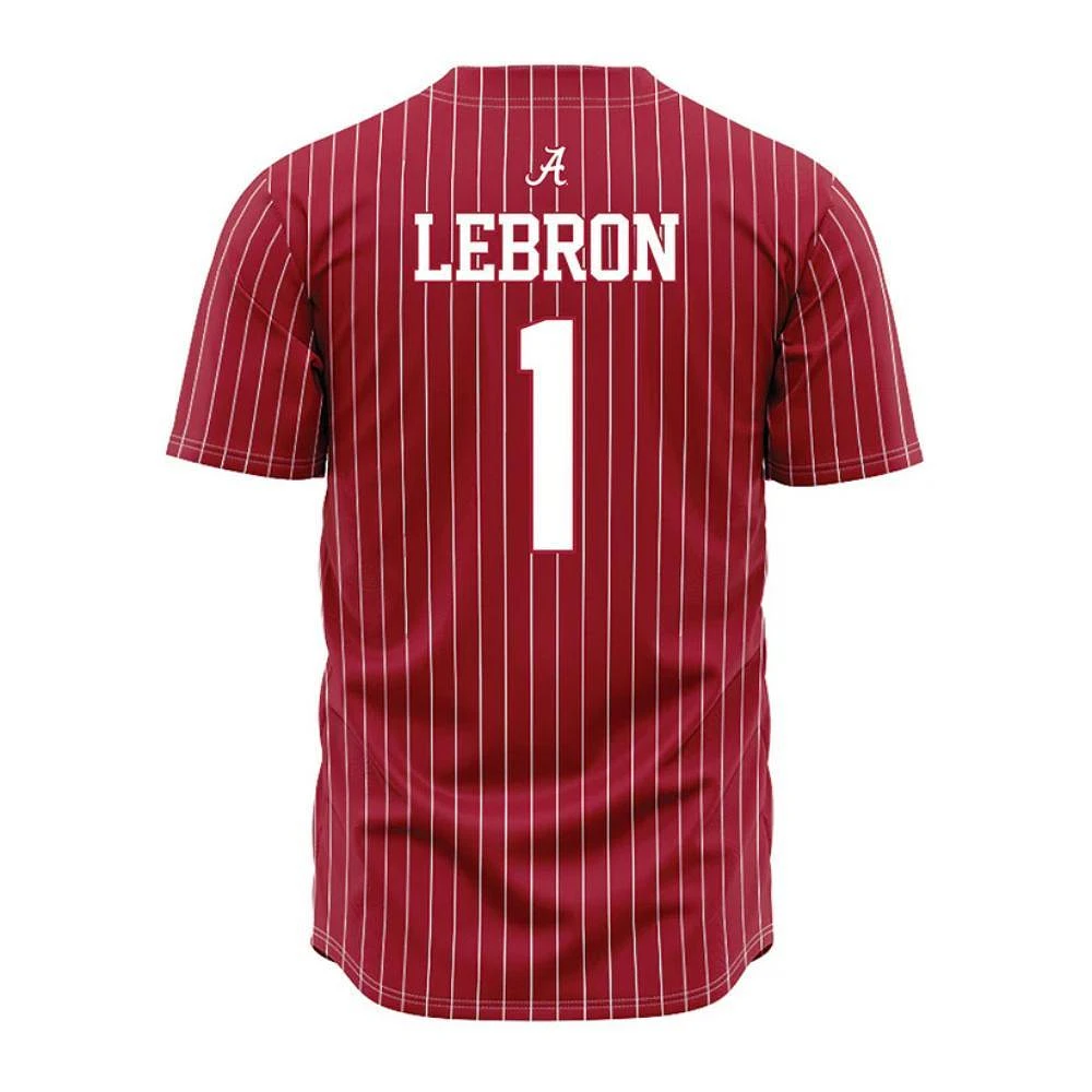 Alabama Justin Lebron Pinstripe Baseball Jersey