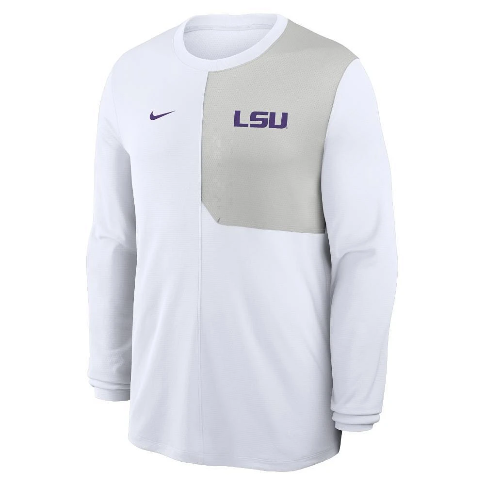 LSU Nike Dri-Fit UV Coach Long Sleeve Top