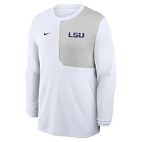LSU Nike Dri-Fit UV Coach Long Sleeve Top