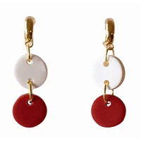 Cardinal and White Sweet Tree Jewelry Ember Double Circle Drop Earrings